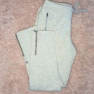 UNDER ARMOUR Light Grey/white Sweatpants with zipper pockets
